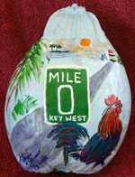 Mile Marker 0 Chicken Painted Coconut