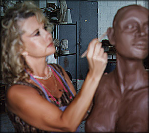 Janis Stevens Sculpting in Clay