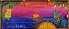 Sunset Mural on Vending Cart