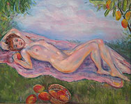 Mango Nude Pastel Painting