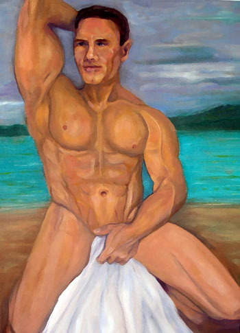 Beach Boy Nude Painting