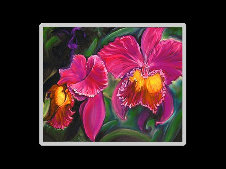 Double Cattelya Orchid Matted Print