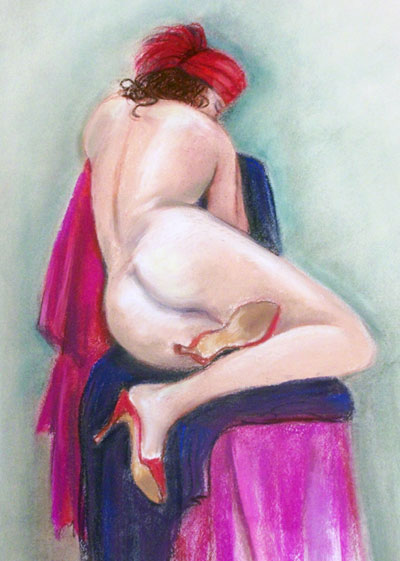 Red Hat and Shoes Nude Painting