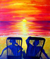 Lounge Chairs Sunset Painting