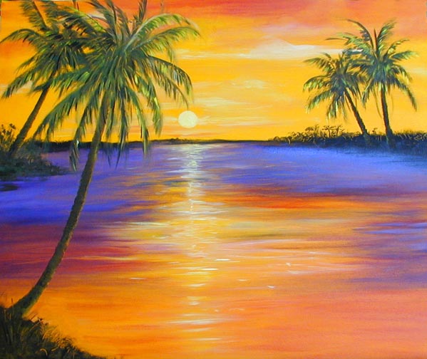 Key West Sunset Paintings by Janis Stevens