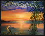 Pelican Sunset Painting