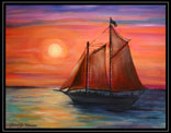 Schooner Sunset Painting