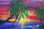 Sunset Lounge Oil Painting