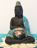 Raku Buddha Candle Small