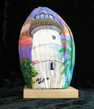 Lighthouse Painted Coconut