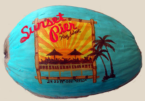 Sunset Pier Painted Coconut