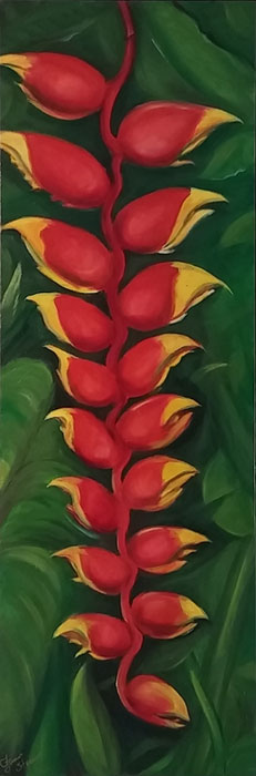 Heliconia Oil Painting