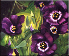 Purple Lisiathus Flower Oil Painting