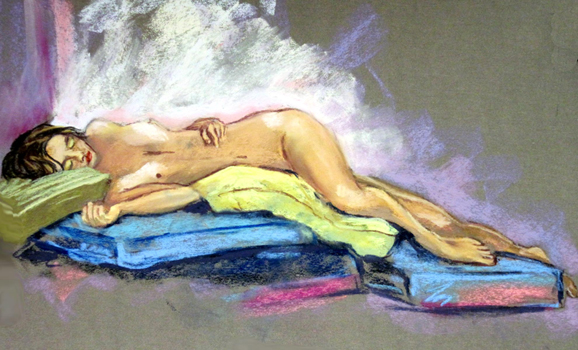 Study in Pastel Nude Painting