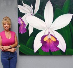 laeliocattleya Orchid Painting by Janis Stevens, Key West