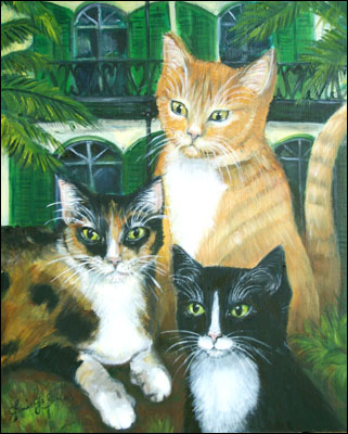 Three Cats Pet Portrait