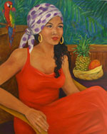 Island Girl Oil Portrait