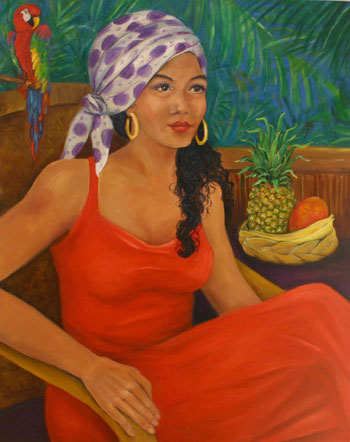 Island Girl Oil Portrait