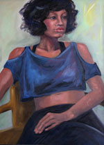 Woman in Chair Oil Portrait