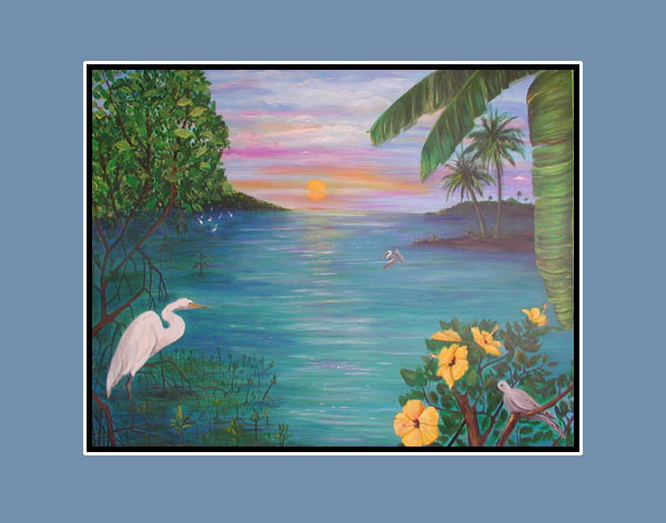 Keys Escape Sunset Matted Print