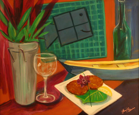 Square Grouper Restaurant Still Life Painting