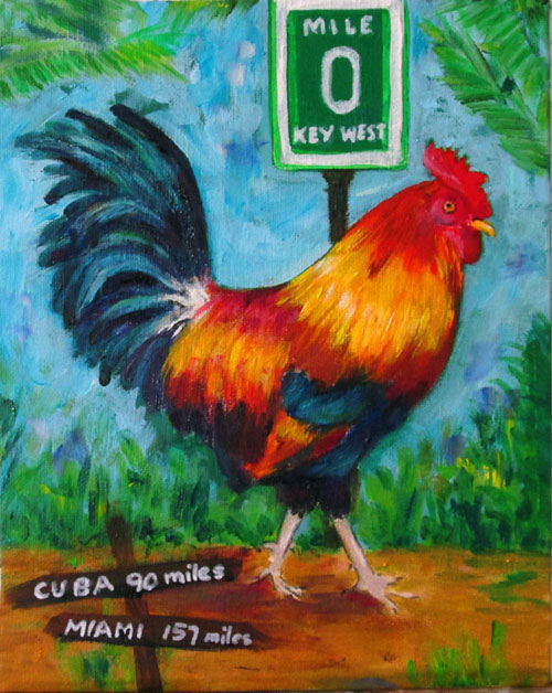 Rooster Mile Marker 0 Painting