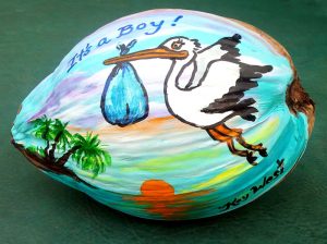 Custom Design Painted Coconut