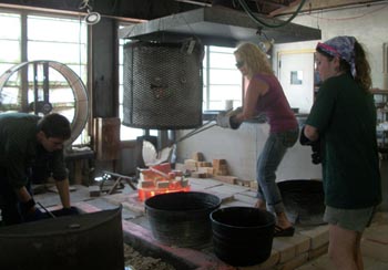 Janis Stevens at the Raku Kiln