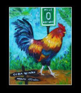 Southernmost Rooster Matted Art Print