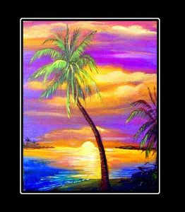 Lone Palm Matted Art Print