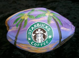 Custom Design Painted Coconut