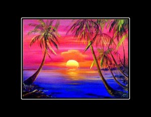 Sunset Meltdown Matted Art Print